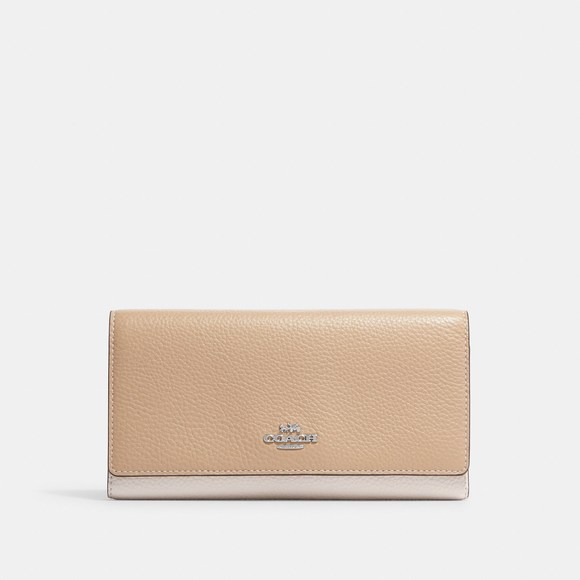NWT Coach Outlet Slim Trifold Wallet In Colorblock